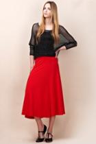 Oasap Long Elegant Wholecolored Expansion Skirt With Elastic Waist