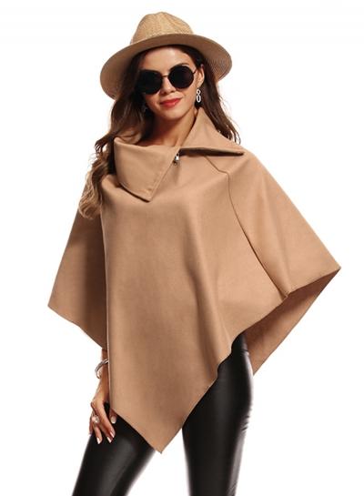 Oasap Fashion Solid Loose Fit Cape Coat