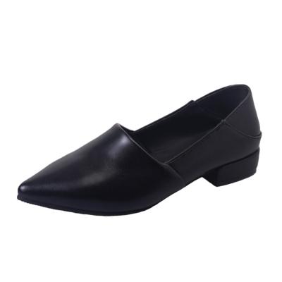 Oasap Solid Color Low Heels Pointed Toe Shoes