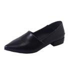 Oasap Solid Color Low Heels Pointed Toe Shoes