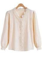 Oasap V Neck Button Down Open Front Shirts