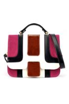 Oasap Contrast Colored Square Shoulder Bag With Detachable Strap
