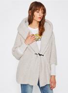 Oasap Long Sleeve Solid Color Thicken Wool Coat