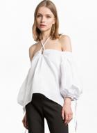 Oasap Spaghetti Strap Lantern Sleeve Blouses