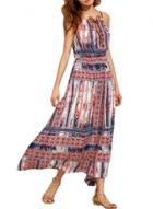 Oasap Women's Summer Boho Spaghetti Strap Sleeveless Print Maxi Dress