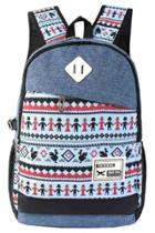 Oasap Fashion Graphic Print Canvas Backpack