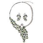 Oasap Glamour Rhinestone Crystal Earrings Necklace Set