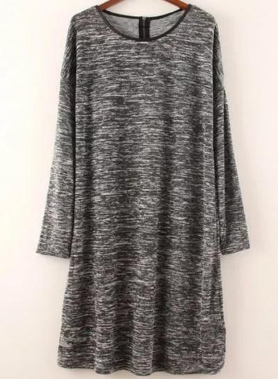 Oasap Casual Long Sleeve Loose Knit Dress