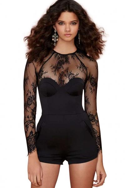 Oasap Sexy Ladies Tight-fitting Lace Romper