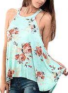 Oasap Floral Print Flowy Tank Top