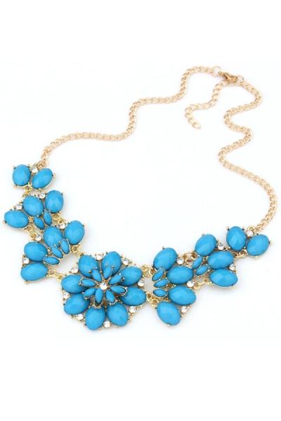 Oasap Candy Color Faux Stone Necklace