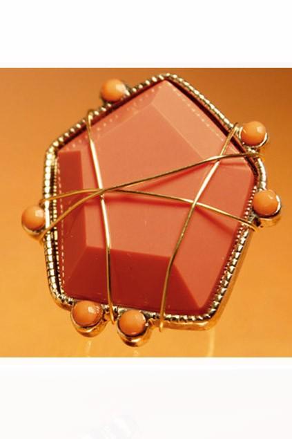 Oasap Wire Binding Pentagon Stone Ring