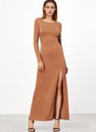 Oasap Fashion Side Split Slim Maxi Dress