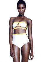 Oasap White Molded Top High-waisted Bikini