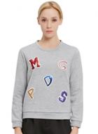 Oasap Women's Letter Sequin Graphic Knit Sweatshirt