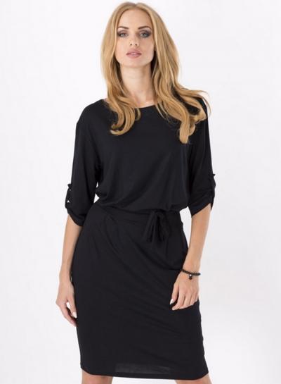 Oasap Casual Solid Color Half Sleeve Belt Day Dresses