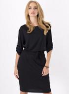 Oasap Casual Solid Color Half Sleeve Belt Day Dresses