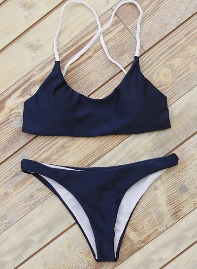 Oasap Fashion Strappy 2 Piece Bikini Set