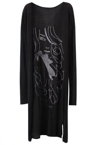 Oasap Gorgeous Solid Beauty Portrait Long Sleeve Woman Cardigan