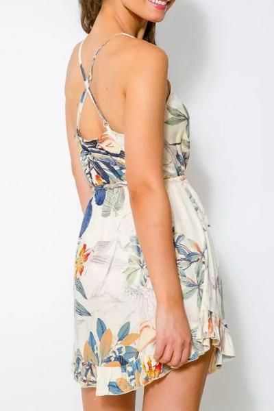 Oasap Demure Spaghetti Straps Floral Cami Dress