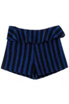Oasap Sexy Hot Striped Blue Shorts