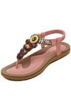 Oasap Fashion Pop Beaded Wedge Sandals