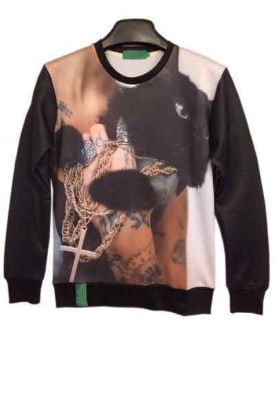 Oasap Punk Cat Sweatshirt