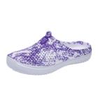 Oasap Round Toe Floral Print Mesh Floral Slippers