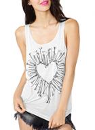 Oasap Women's Fashion Graphic Print Backless Sleeveless Pullover Tank