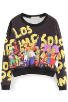 Oasap Essential Graffiti Cartoon Print Sweatshirt