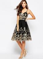 Oasap Spaghetti Strap Embroidery Lace Dresses