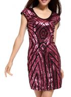 Oasap Women's Fashion Sequin Geometric Print Slim Fit Dress