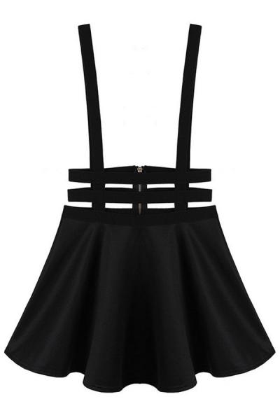 Oasap Punk A-line Suspender Skirt