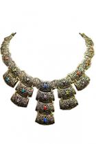Oasap Distinctive Colorful Diamante Hollowed-out Necklace
