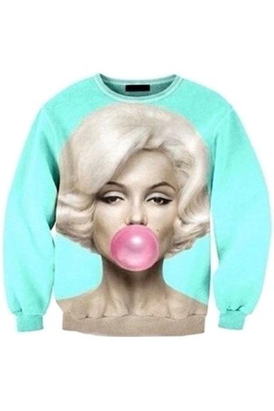 Oasap Marilyn Monroe Sweatshirt