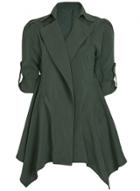 Oasap Women's Casual Long Sleeve Irregular Trench Coat
