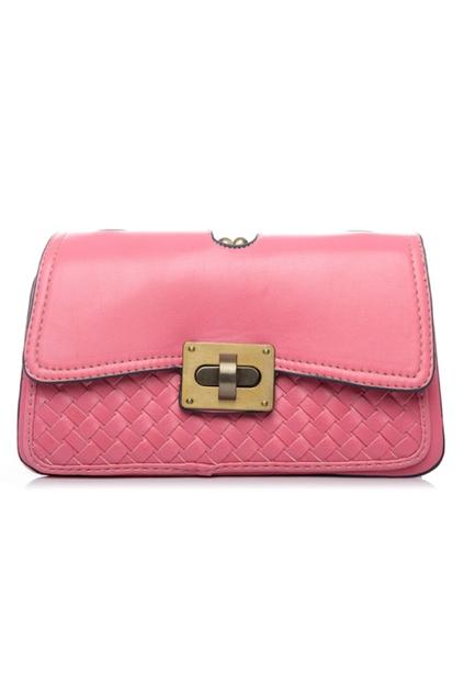 Oasap Plaited Detail Cross Lock Shoulder Bag