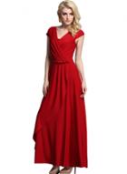 Oasap Women's Solid Color Ruffled Slim Fit Prom Dress