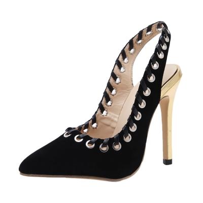 Oasap Fashion Stiletto Heels Pointed Toe Open Back Pumps