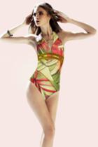 Oasap Self-tied Print Backless Swimsuit