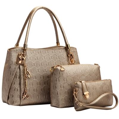 Oasap Pu Leather Handbags Tote Crossbody Purse 3 Pieces Set