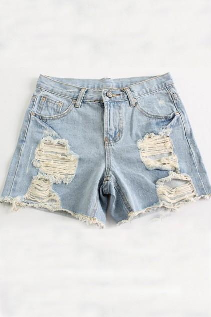 Oasap Loose Fit Turn Up Cuff Shorts