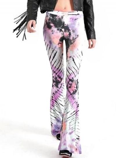 Oasap Fashion Slim Fit Floral Printed Flared Pants
