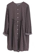 Oasap Chic Graphic Pattern Flare Dress