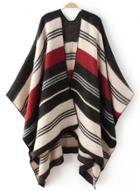 Oasap Color Splicing Batwing Sleeve Open Front Cardigan