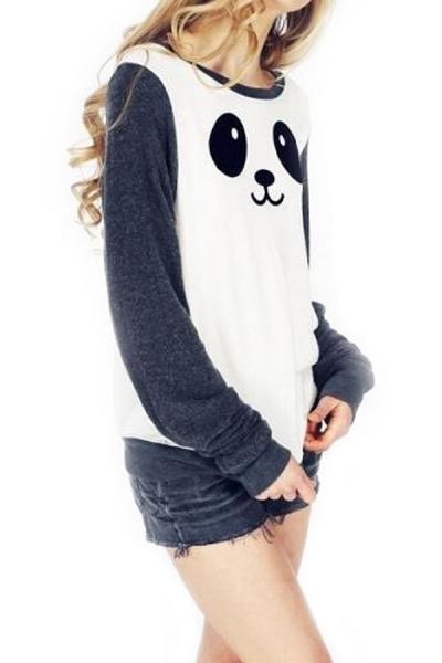 Oasap Adorable Panda Pattern Sweatshirt