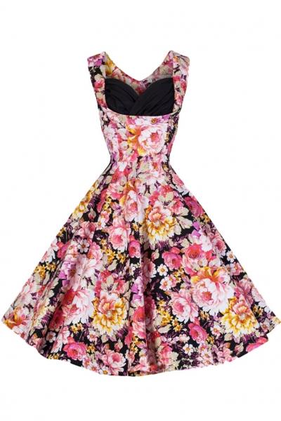 Oasap Vintage Floral Printing Sleeveless Dress