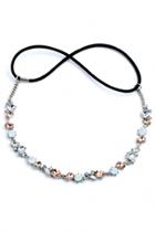 Oasap Multifunctional Shiny Faux Stone Necklace Hairband For Woman