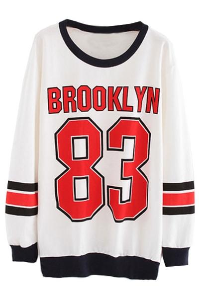 Oasap Brooklyn Number 83 Sweatshirt