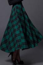 Oasap Plaid Wool-blend Skirt